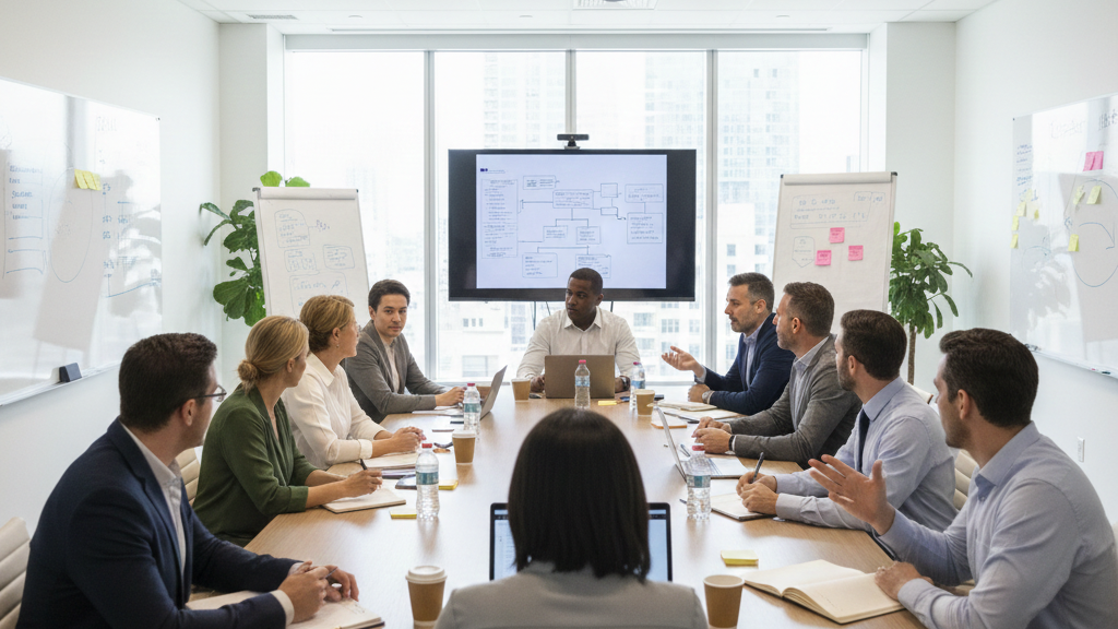 Team meeting in a modern conference room